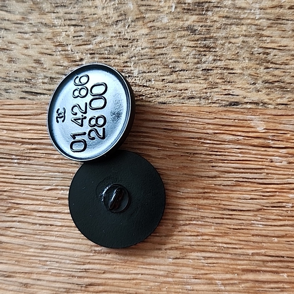Chanel Black Numeric Buttons -Set Of 2 - image 2